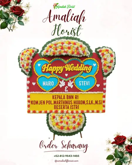 Papan Bunga Pernikahan Kejadian Lom